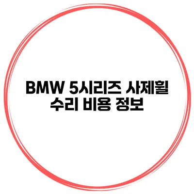 BMW 5시리즈 사제휠 수리 비용 정보