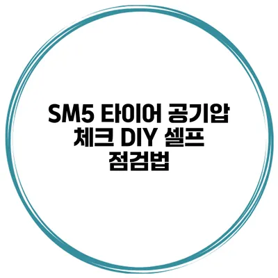 SM5 타이어 공기압 체크 DIY 셀프 점검법