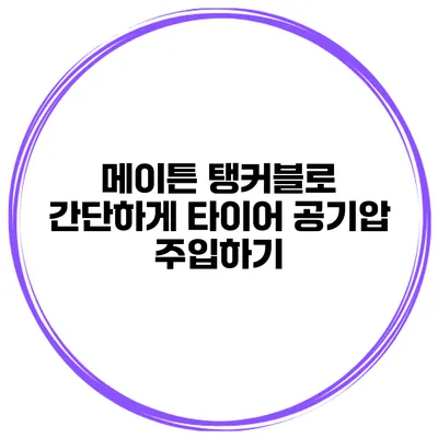 메이튼 탱커블로 간단하게 타이어 공기압 주입하기