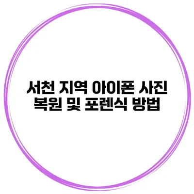 서천 지역 아이폰 사진 복원 및 포렌식 방법