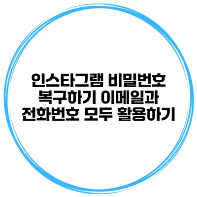 인스타그램 비밀번호 복구하기 이메일과 전화번호 모두 활용하기