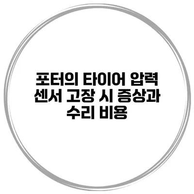 포터의 타이어 압력 센서 고장 시 증상과 수리 비용